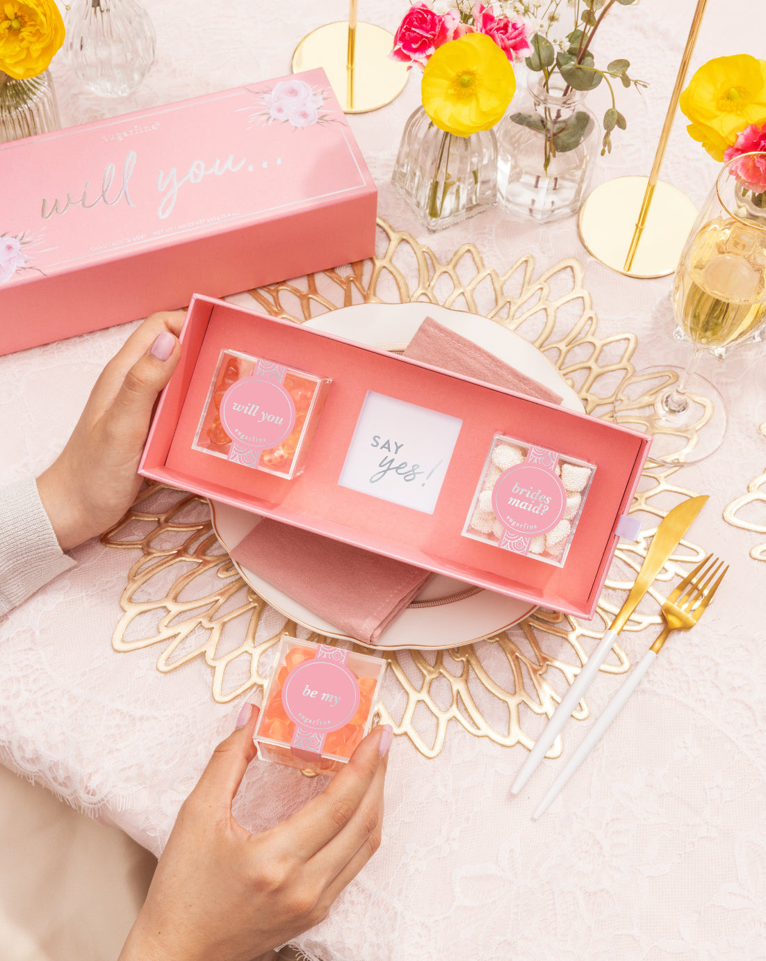 Will You Be My Bridesmaid Preset 3 Piece Candy Bento Box