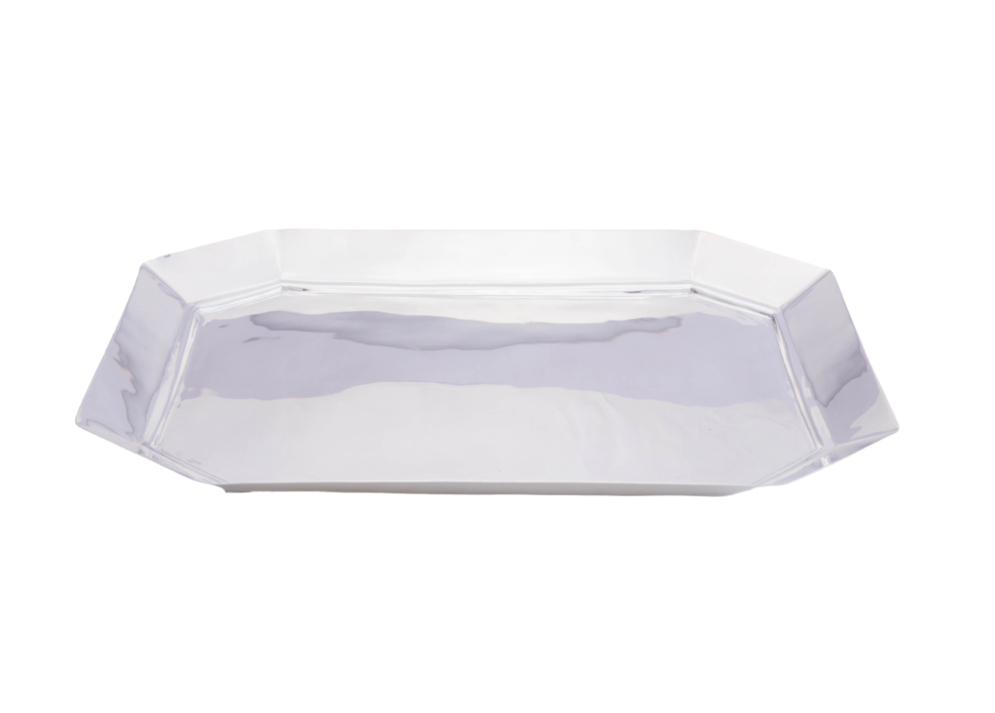 Hexagon Silver-Plated Serving Tray