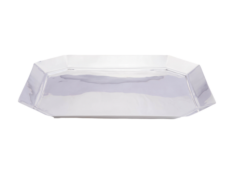 Hexagon Silver-Plated Serving Tray