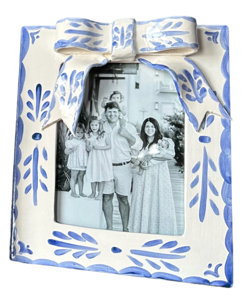 Ceramic Frame with Blue Bow