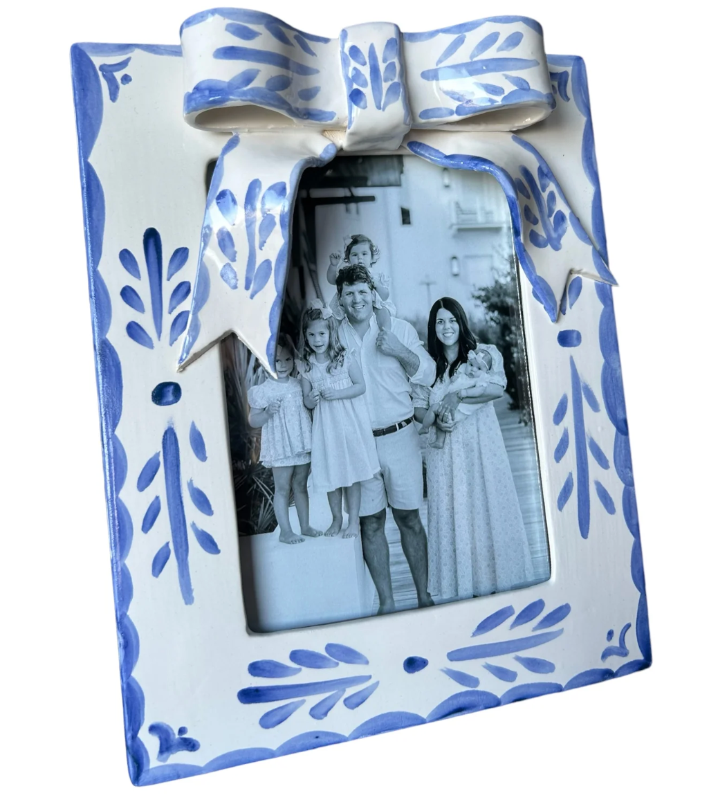 Ceramic Frame with Blue Bow