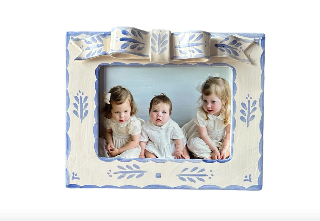 Ceramic Frame with Blue Bow Horizontal