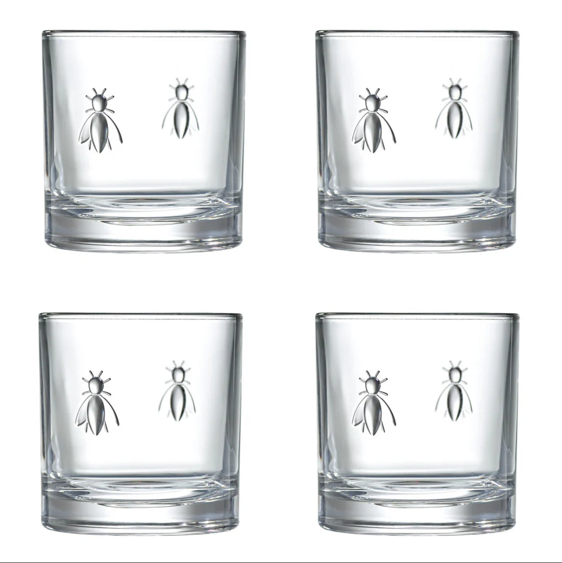 Bee Whiskey Glasses, Set of 4