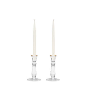 Sancia Tall Taper Candleholders in Gold Rim in, Set of 2