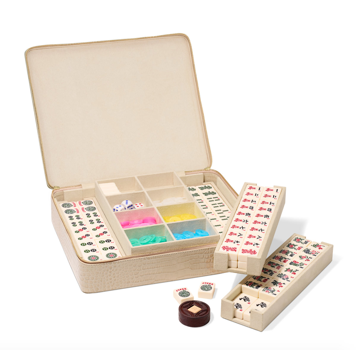 Enzo Travel Mahjong Set in Fawn