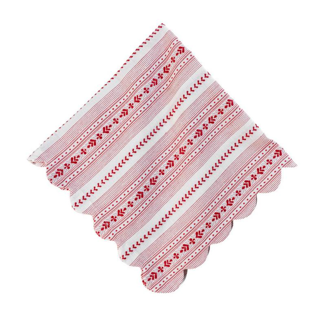 Villa Stripe Napkin in Ruby