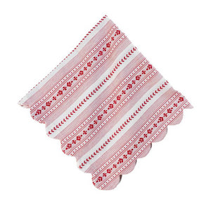 Villa Stripe Napkin in Ruby