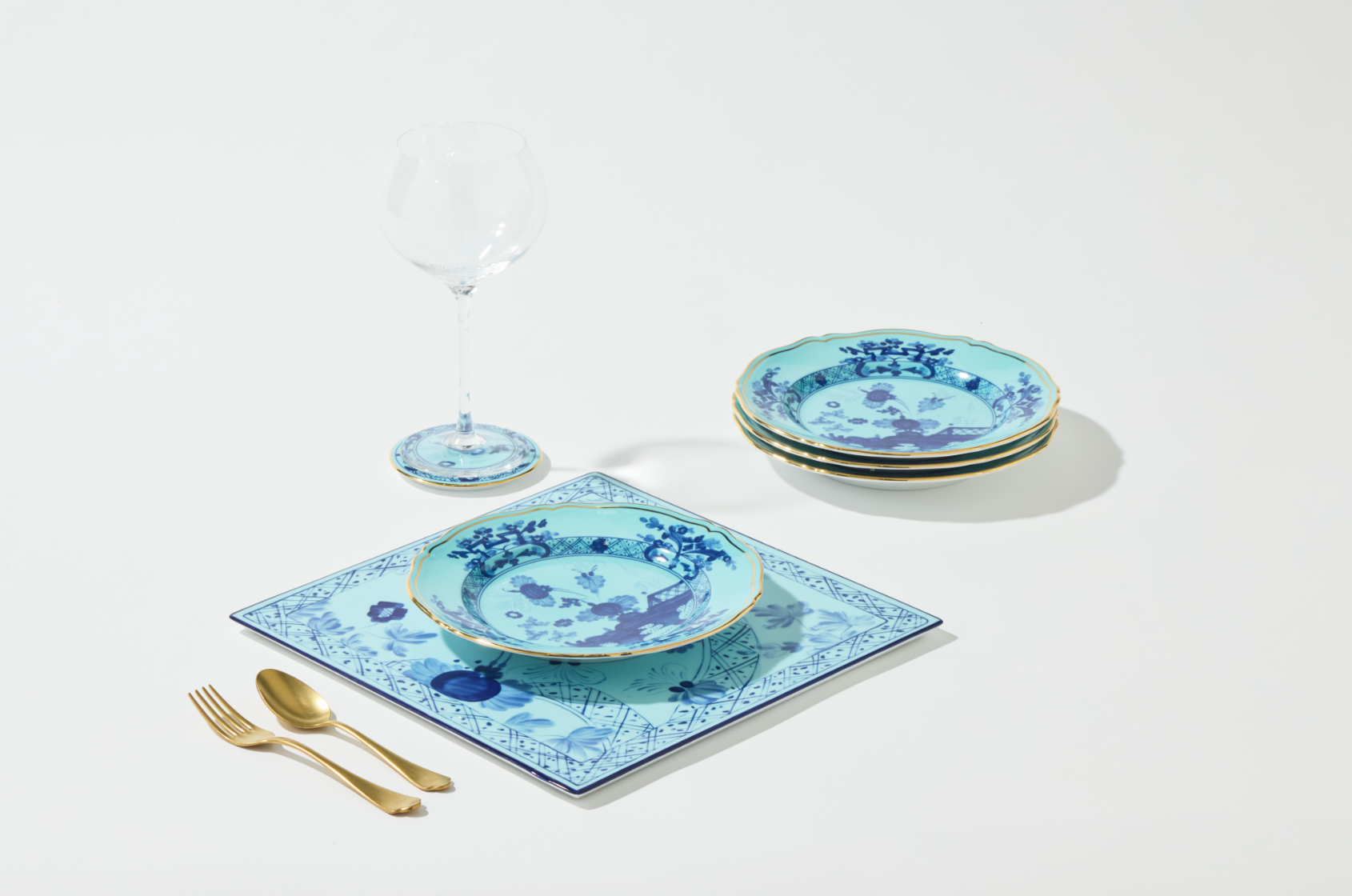 Oriente Italiano Dessert Plates in Iris, Set of 4