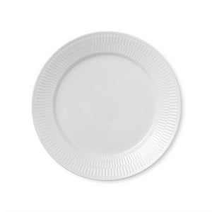 White Fluted Plate 9.84in