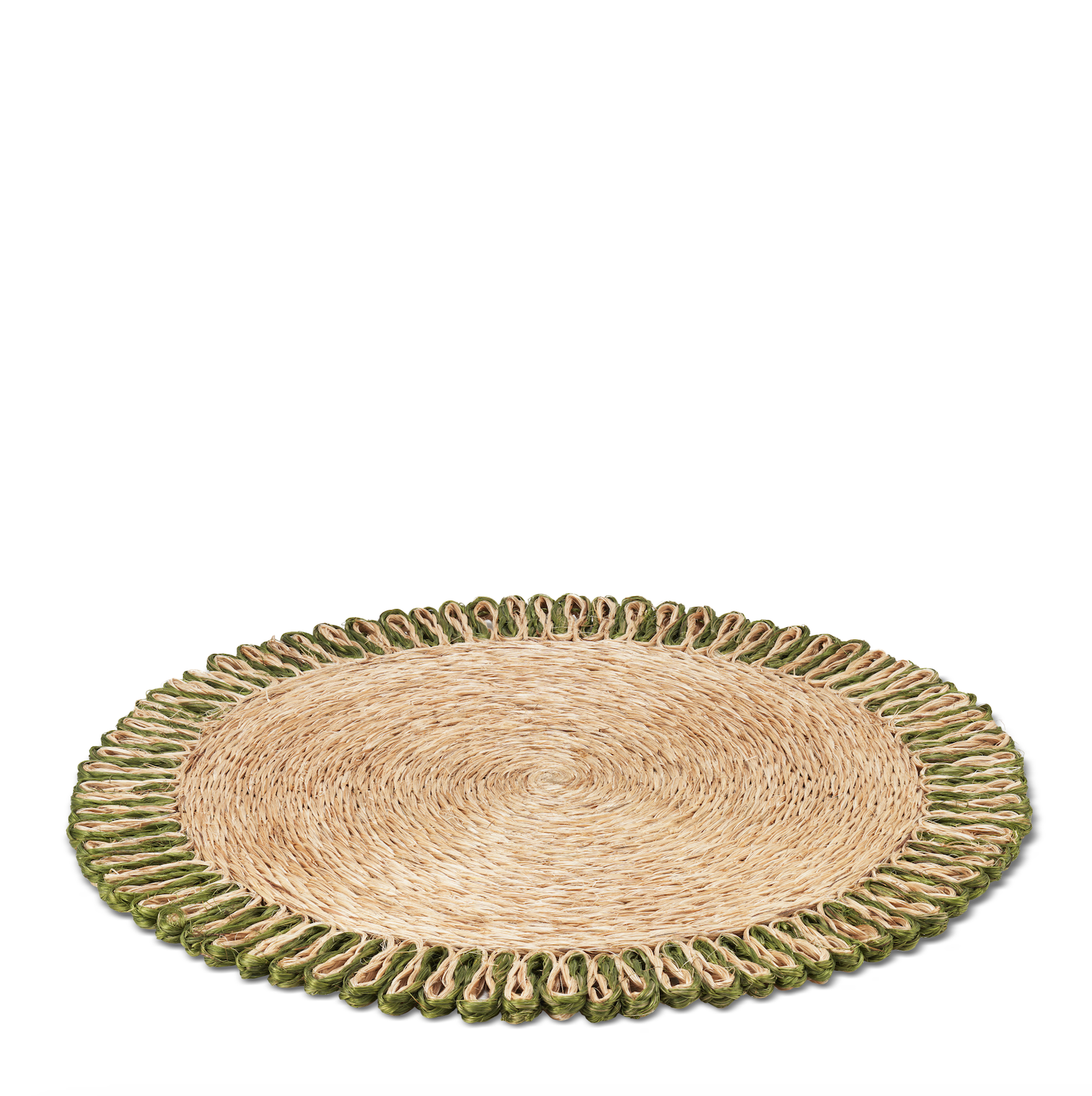 Annisa Straw Placemat in Natural & Green