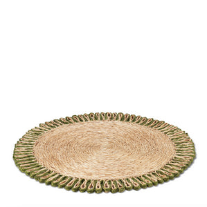 Annisa Straw Placemat in Natural & Green