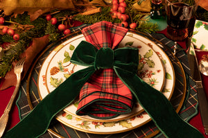 Christmas Tree Napkin and Tartan Vidro Placemat, Set of 2