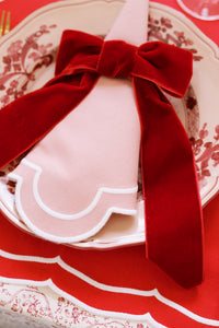 Red Velvet Napkin Bows, Set of 4