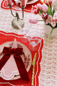 Red Velvet Napkin Bows, Set of 4