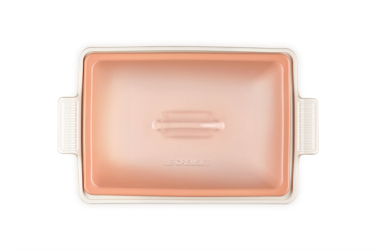 Heritage Covered Rectangular Casserole in Peche