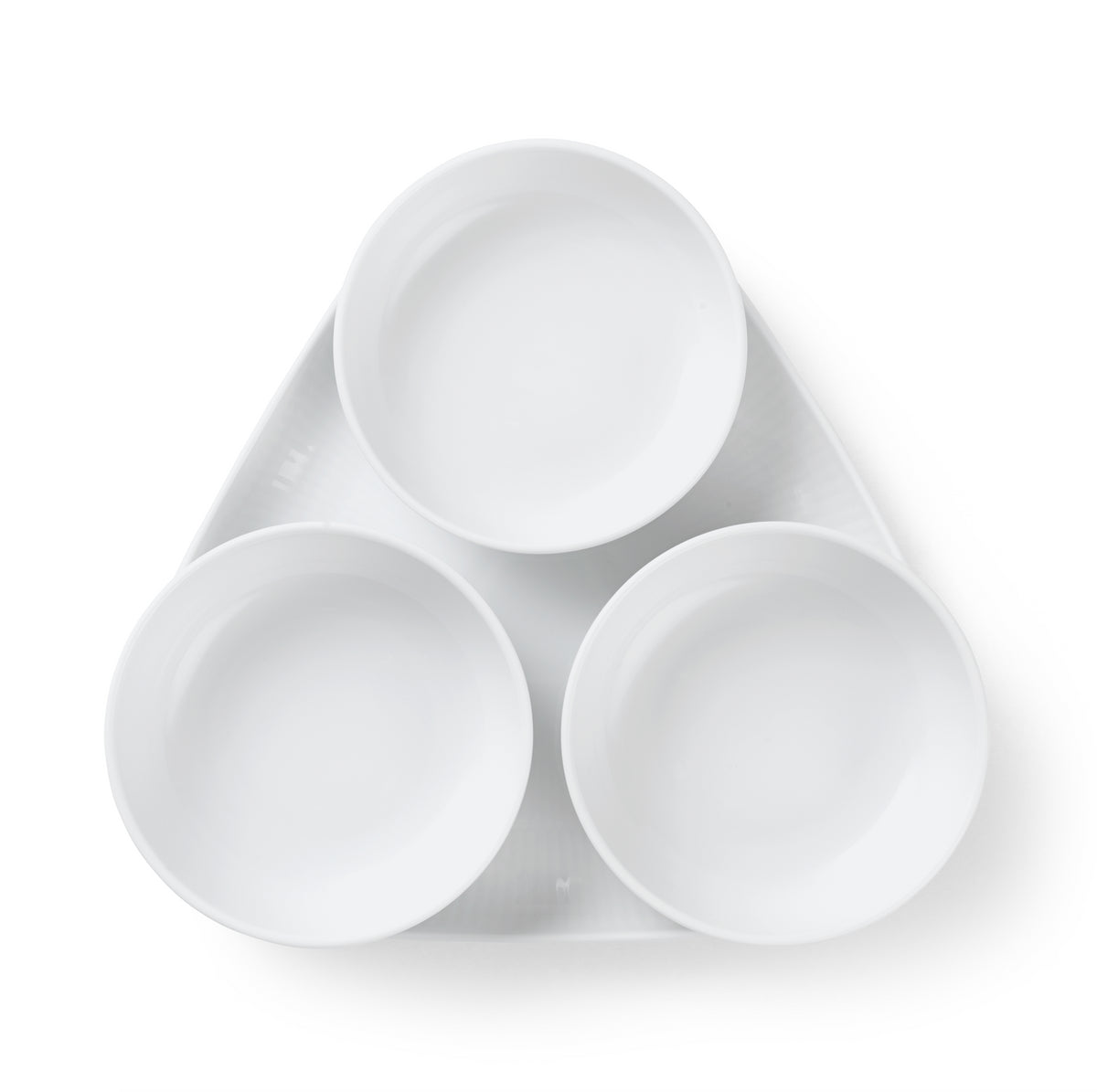 White Fluted Serving Set 4Pc