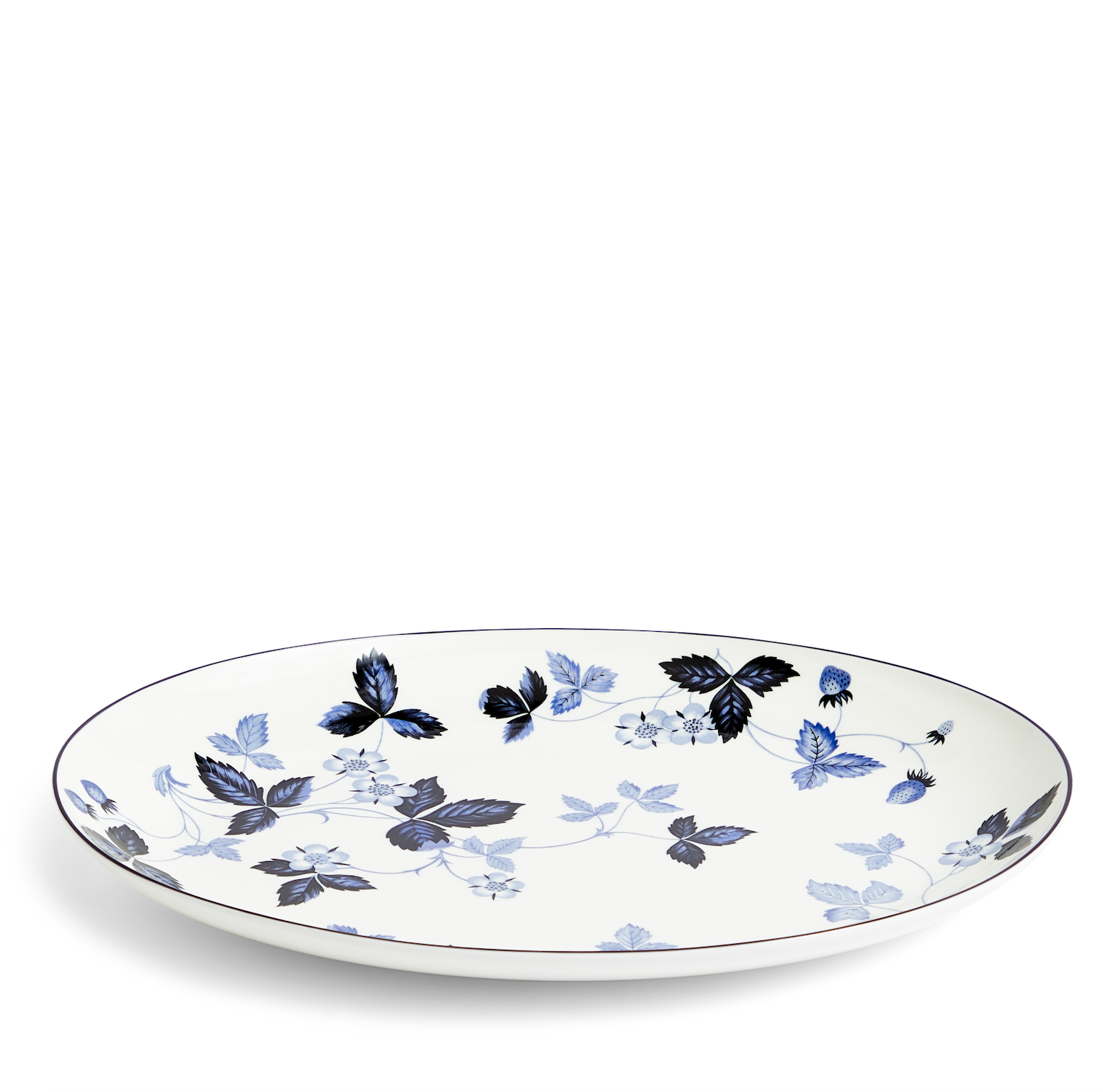 Wild Strawberry Inky Blue Oval Serving Plate 11.7in