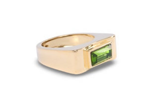 Gold Rectangle Stone Ring