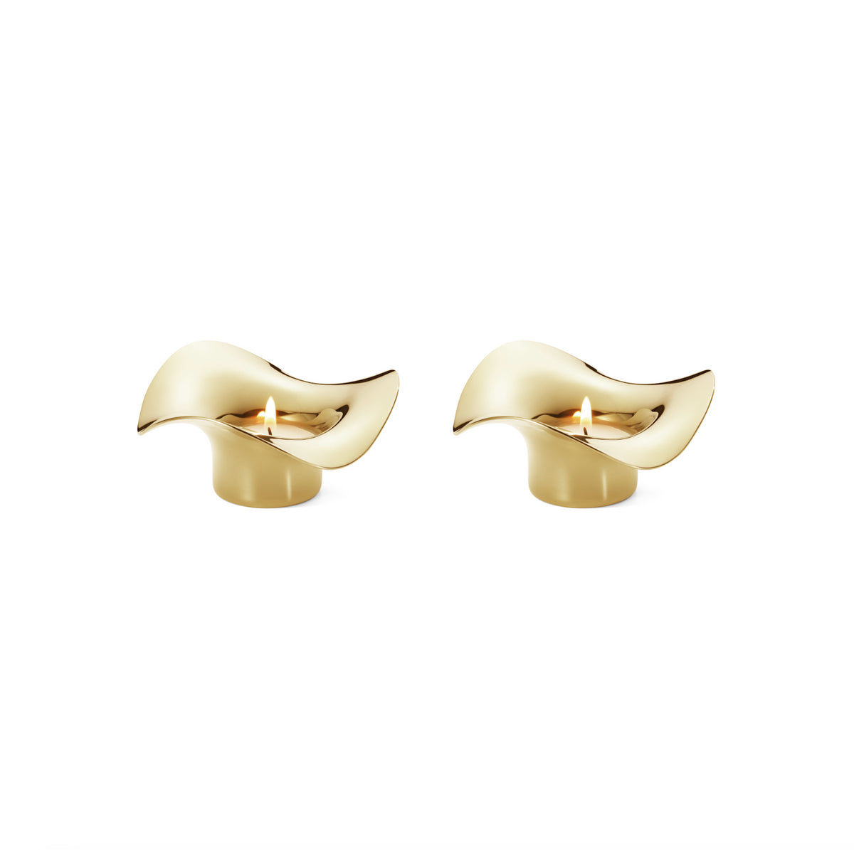 Cobra Tealight Sterling Silver Gold Plated, Set of 2