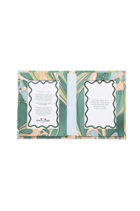 Hand Marbled Picture Frame Folding Book in Green and Pink