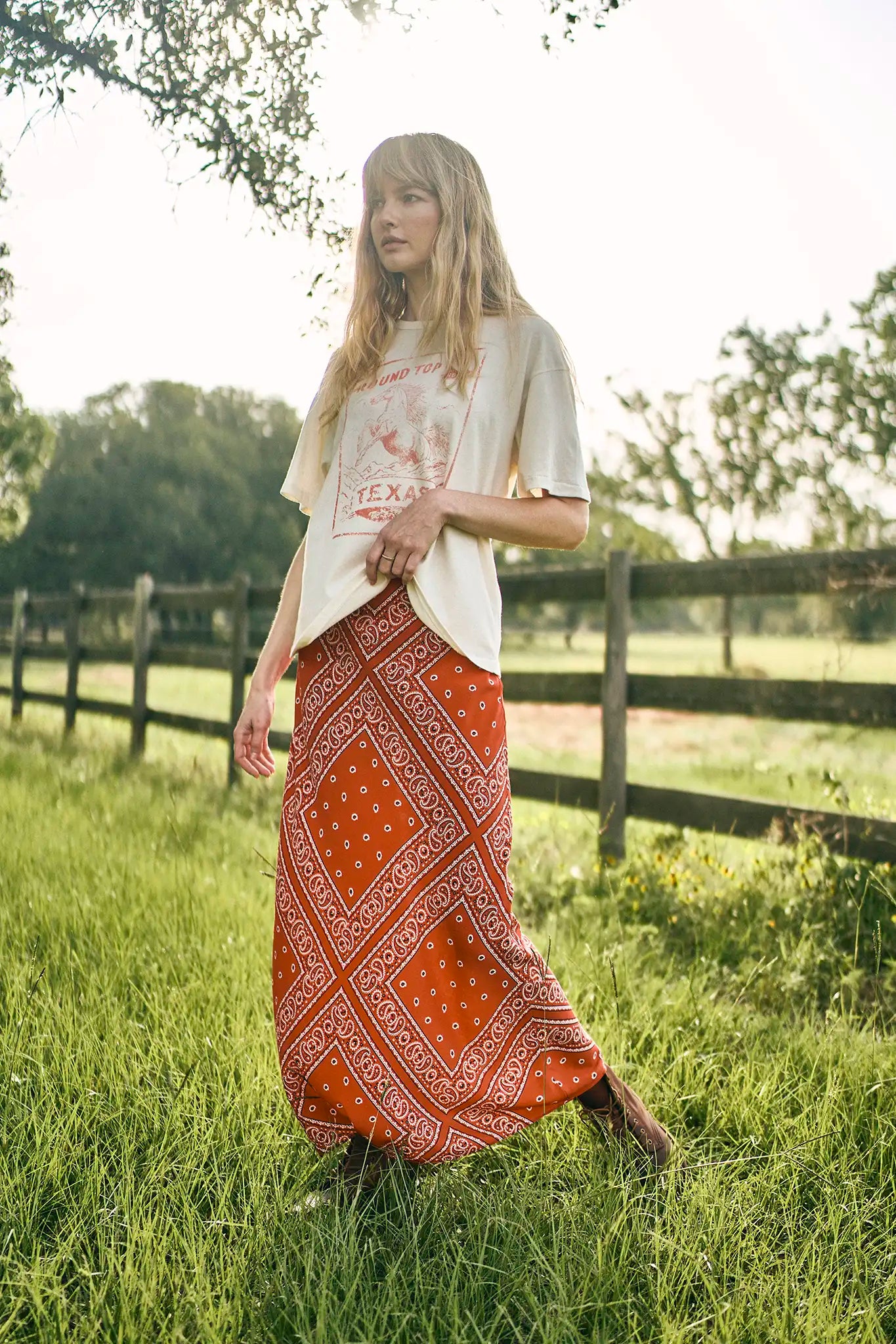 Suki Skirt in Aces Wild Red