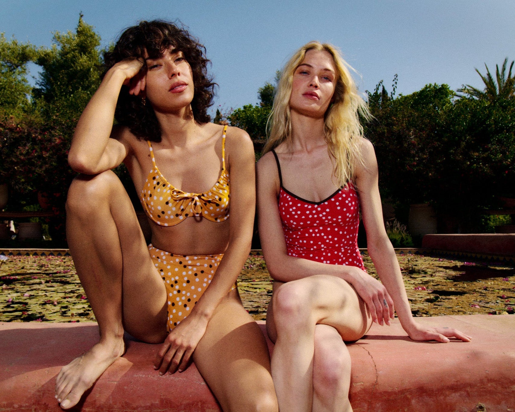 The Rose Bottom in Marigold Ikat Dot