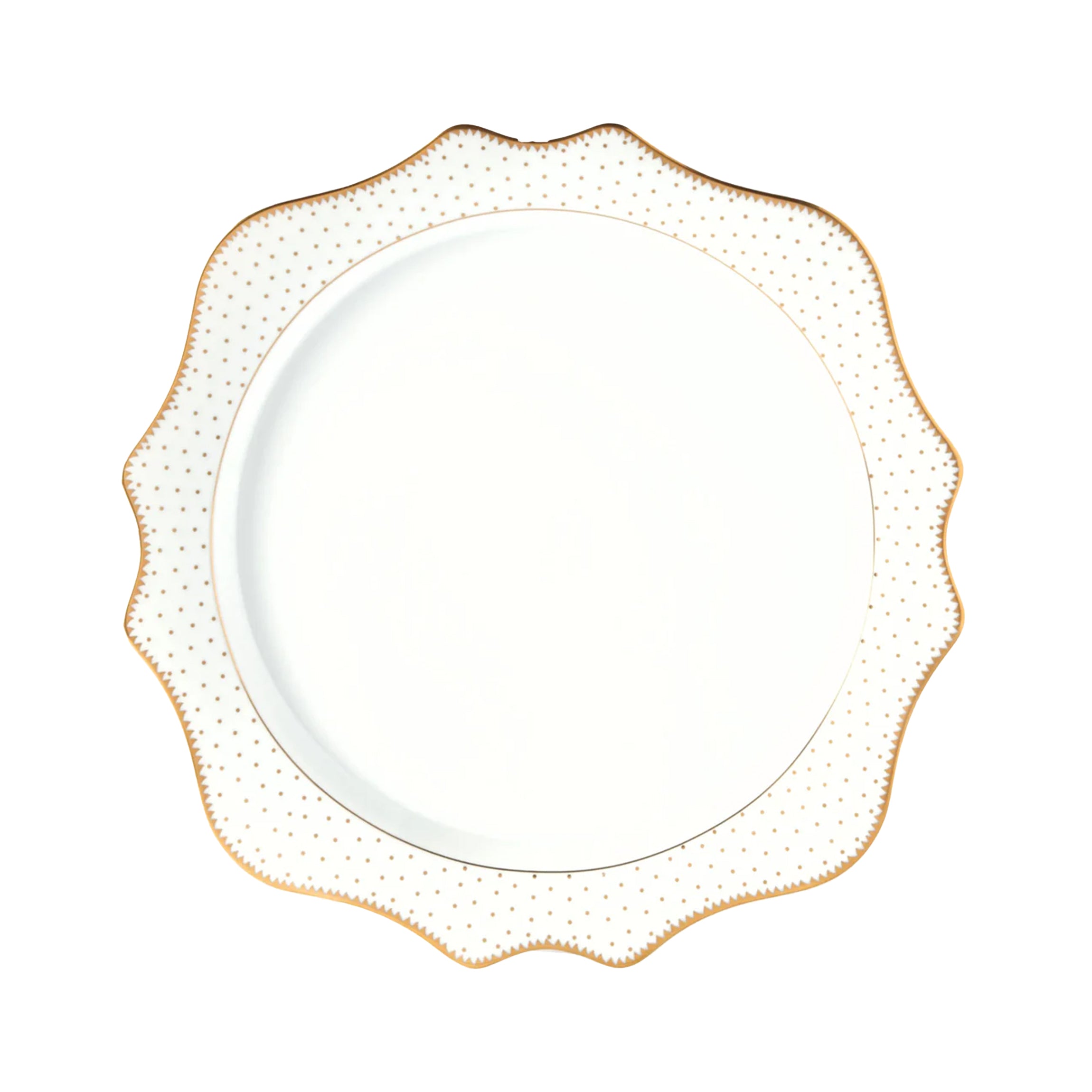 Simply Anna Antique Polka Charger in White/Gold