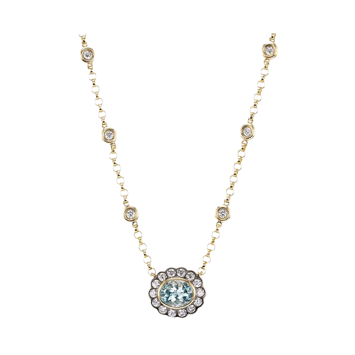 Single Alexandra Necklace Aquamarine