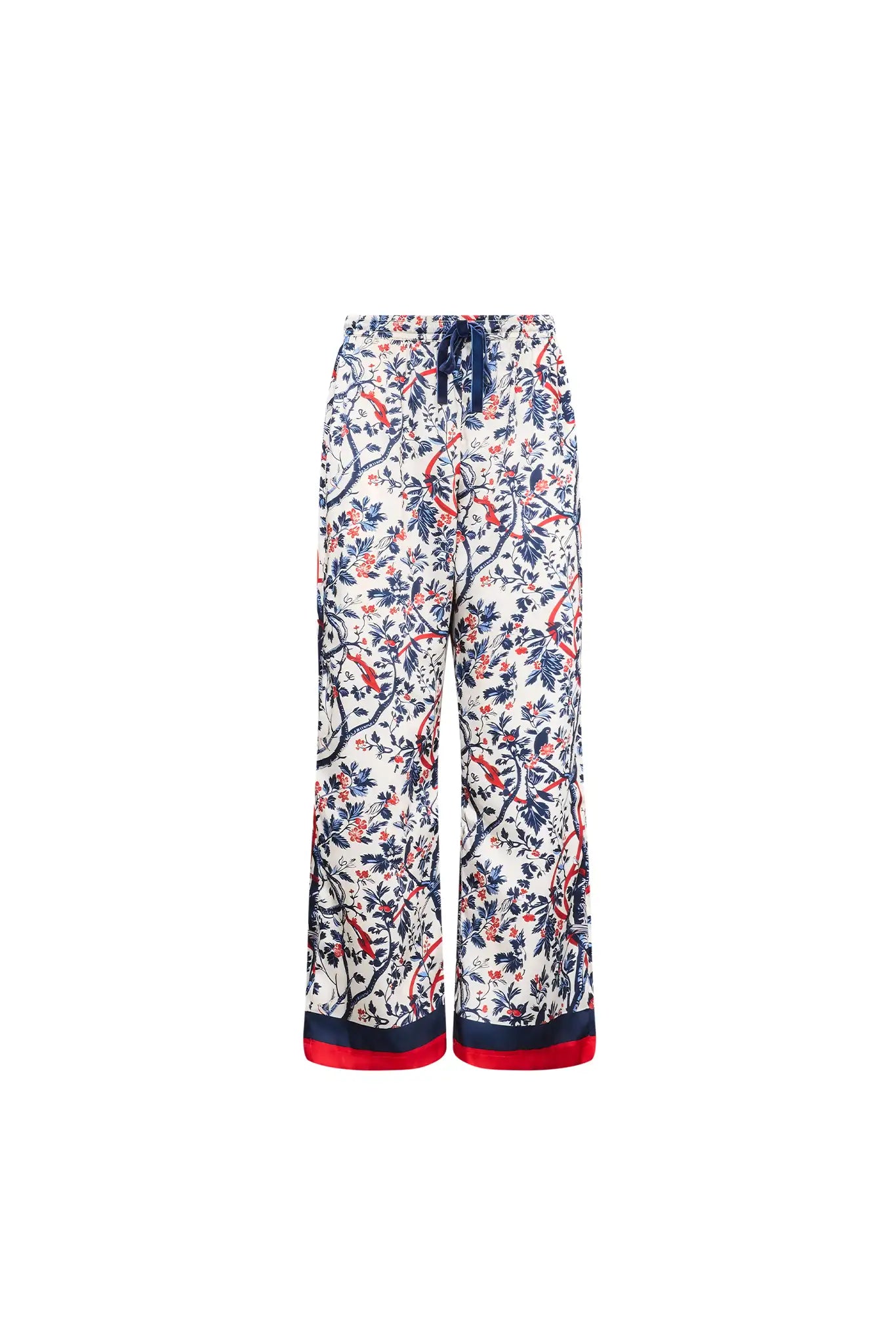 Pajama set with a long sleeve collared button front shirt and an elastic waist pull on pant.