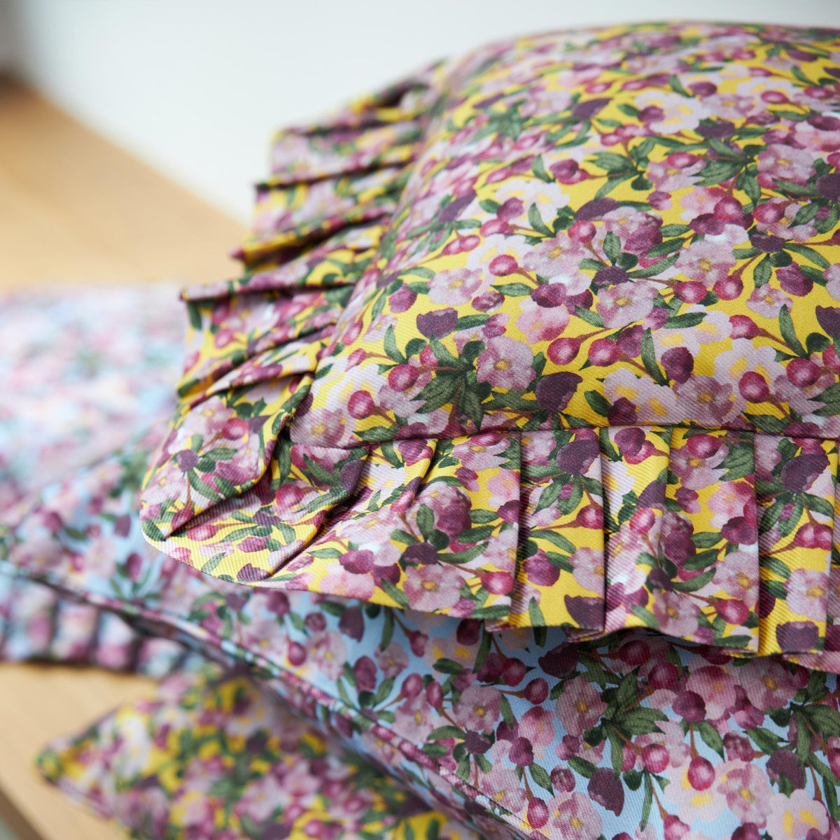 Ruffled Pillow Cover Romance is Dead Yellow - Sophie Williamson Design