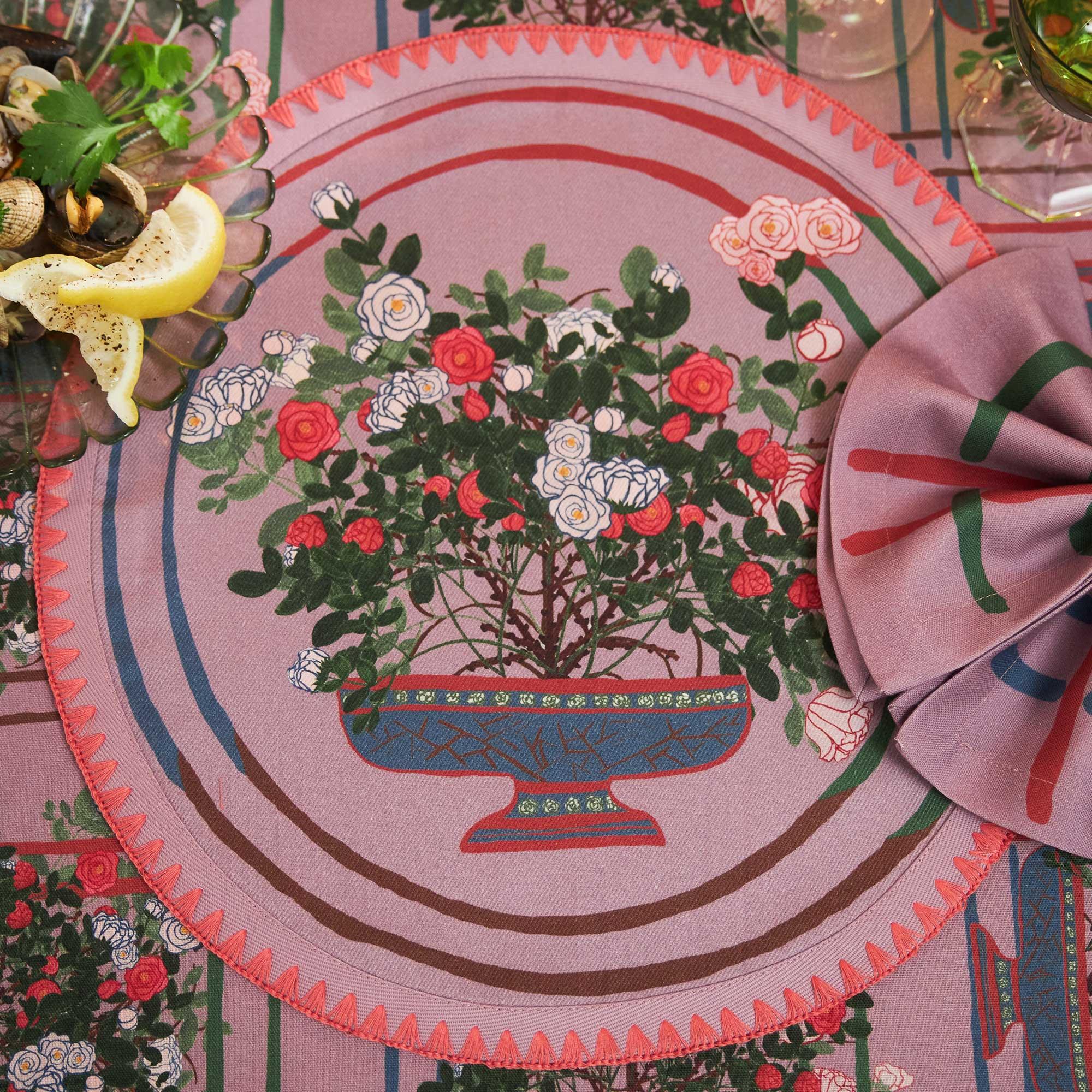 6 Round Placemats La Vie en Rose - Sophie Williamson Design