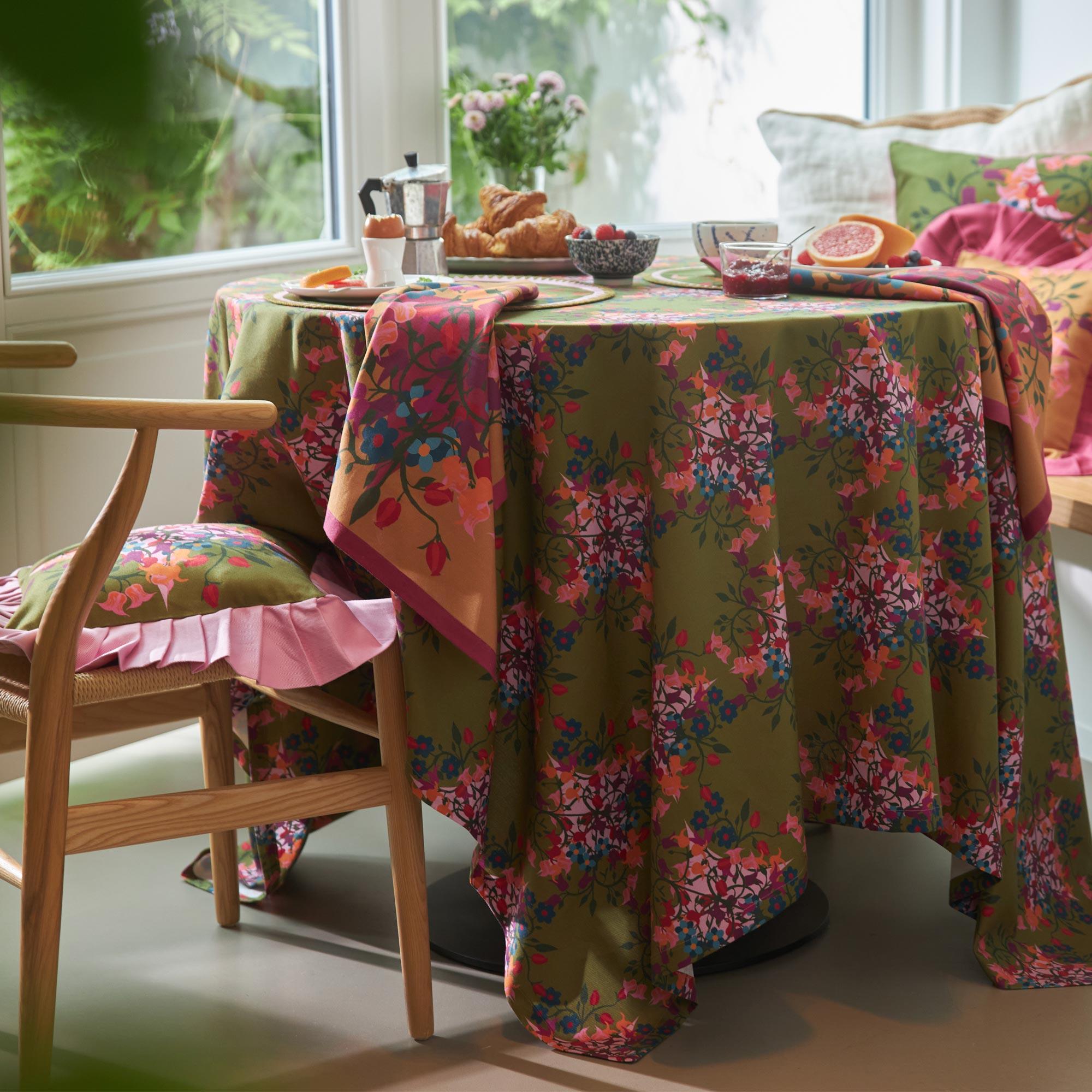 Tablecloth Blumen Green - Sophie Williamson Design