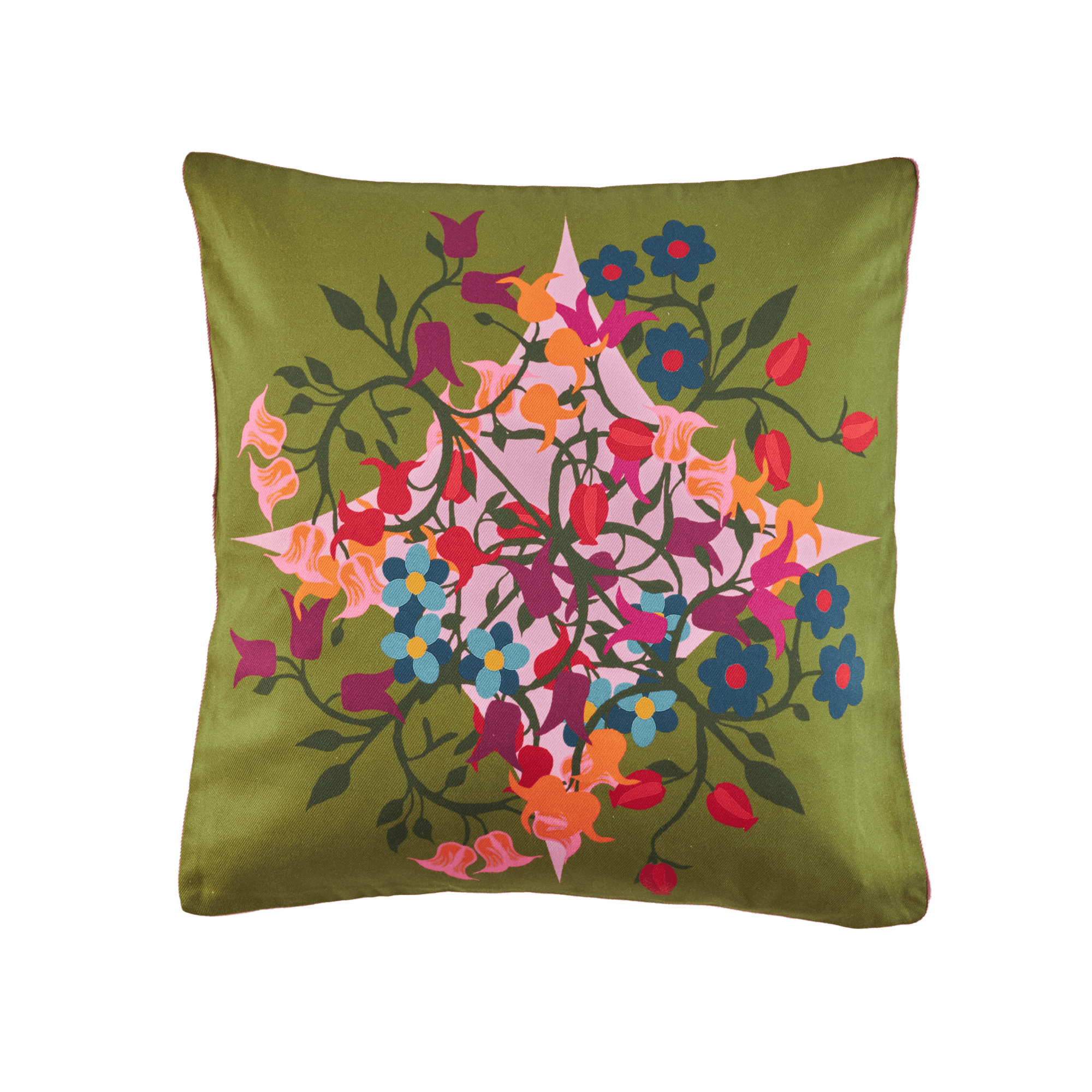 Square Pillow Cover Blumen Green - Sophie Williamson Design