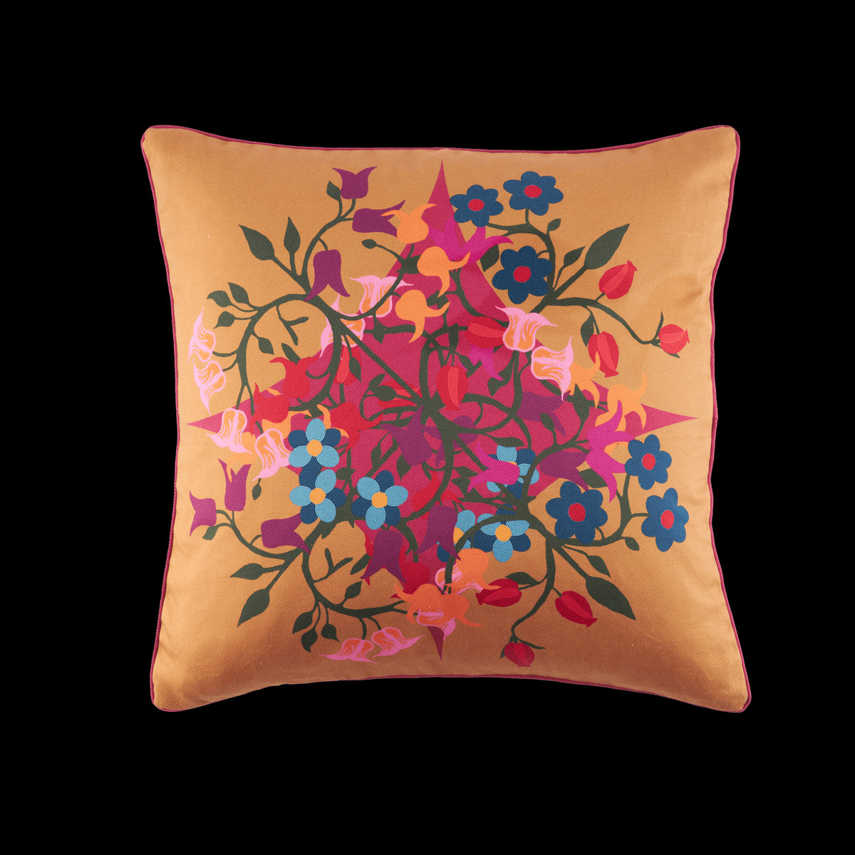 Square Pillow Cover Blumen Orange - Sophie Williamson Design