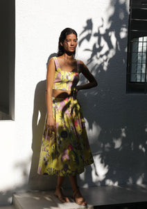 SOTAVENTO MIDI SKIRT IN BOTANICA YELLOW PRINT - No Pise La Grama Web