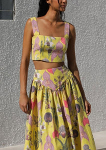 SOTAVENTO TOP IN BOTANICA YELLOW PRINT - No Pise La Grama Web