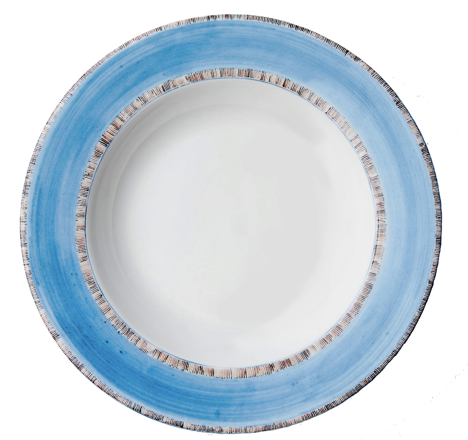 Blue Monkey Soup Plates, Set of 6