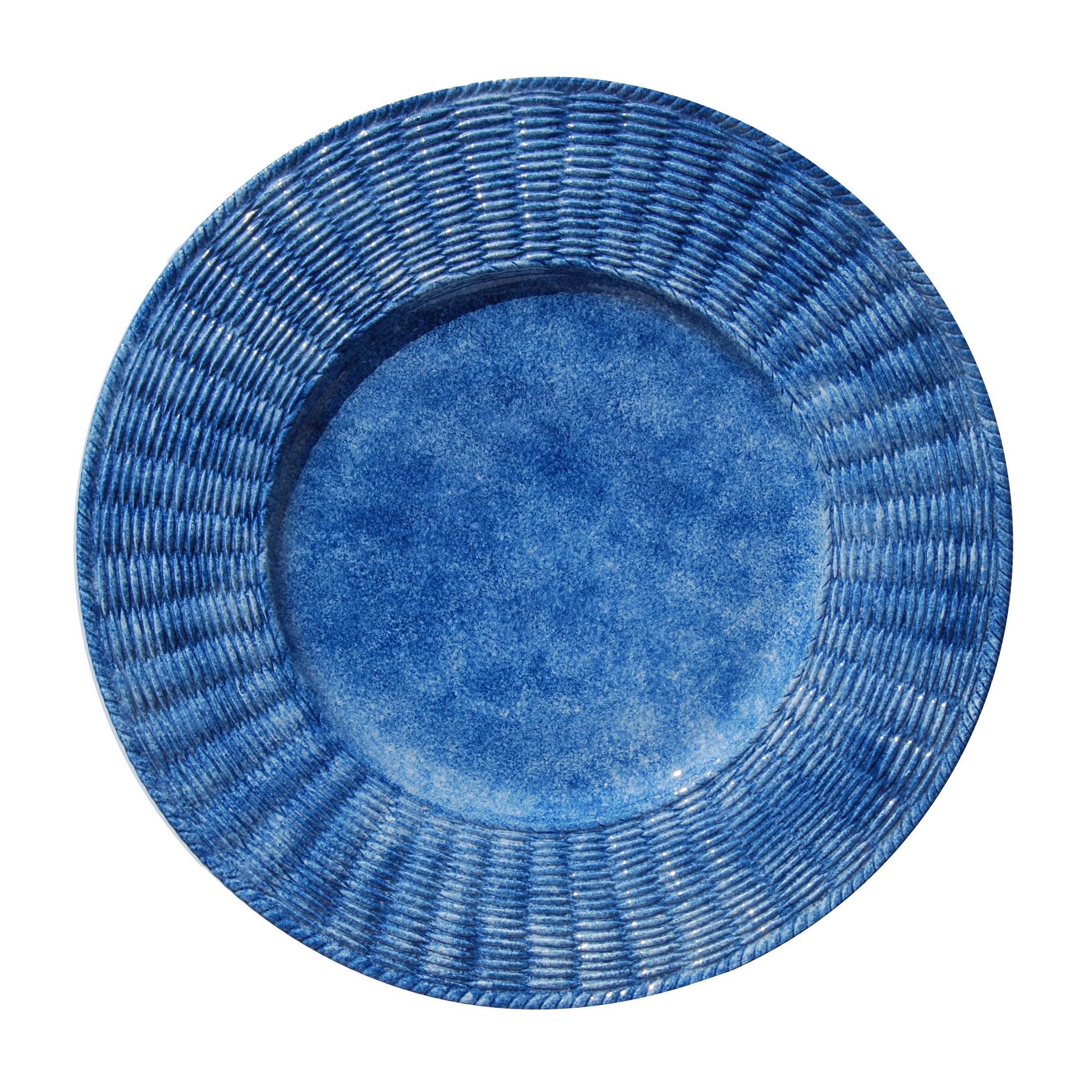 Sponged Charger Plates in Blue, Set of 6