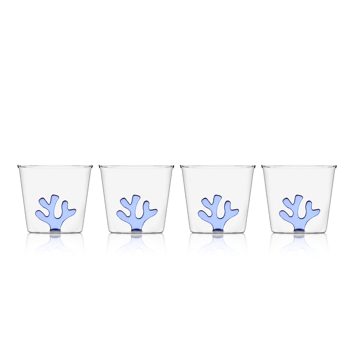 OTM Exclusive: Whimsical Tumbler Glasses in Blue, Set of 4