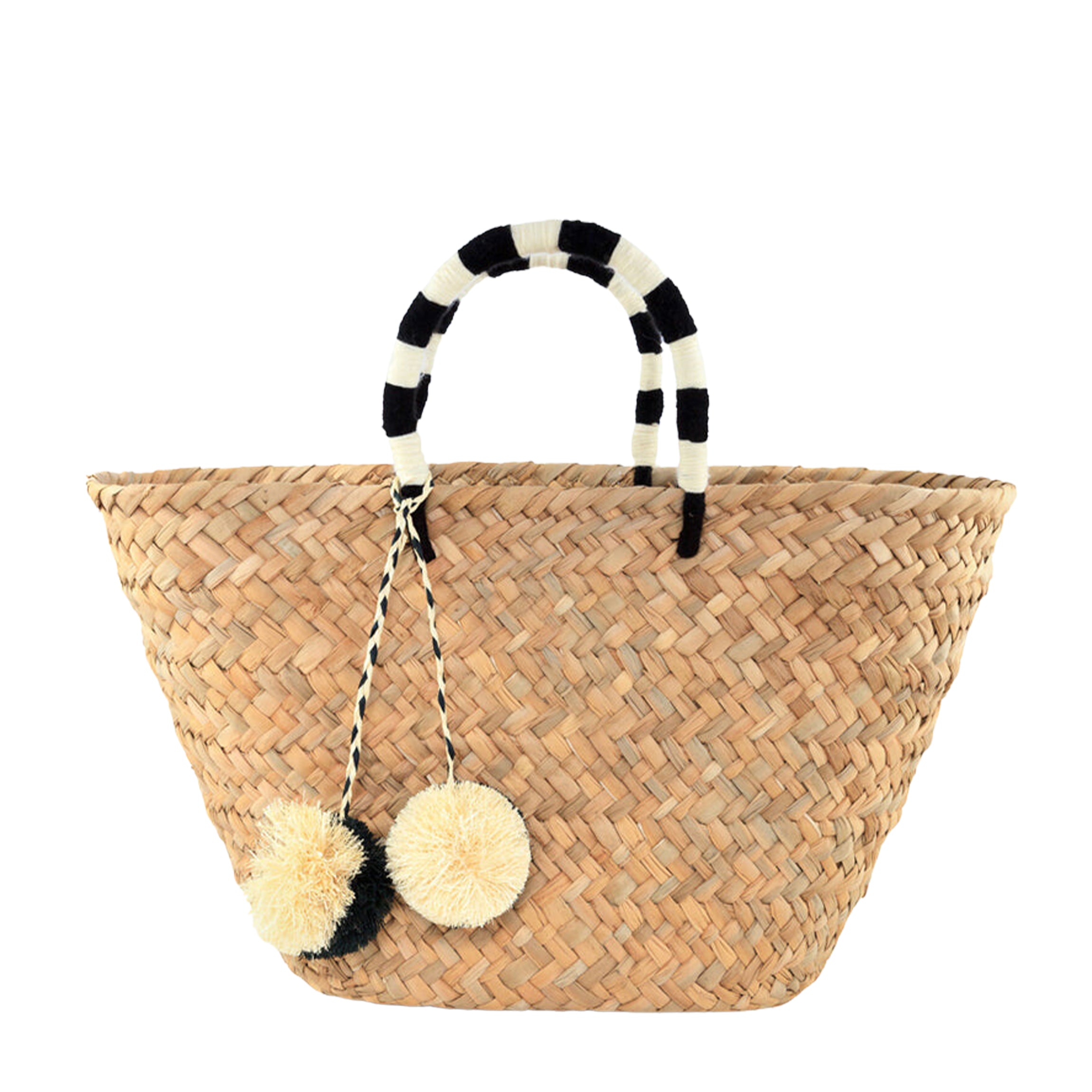 St. Tropez Pom Pom Straw Tote