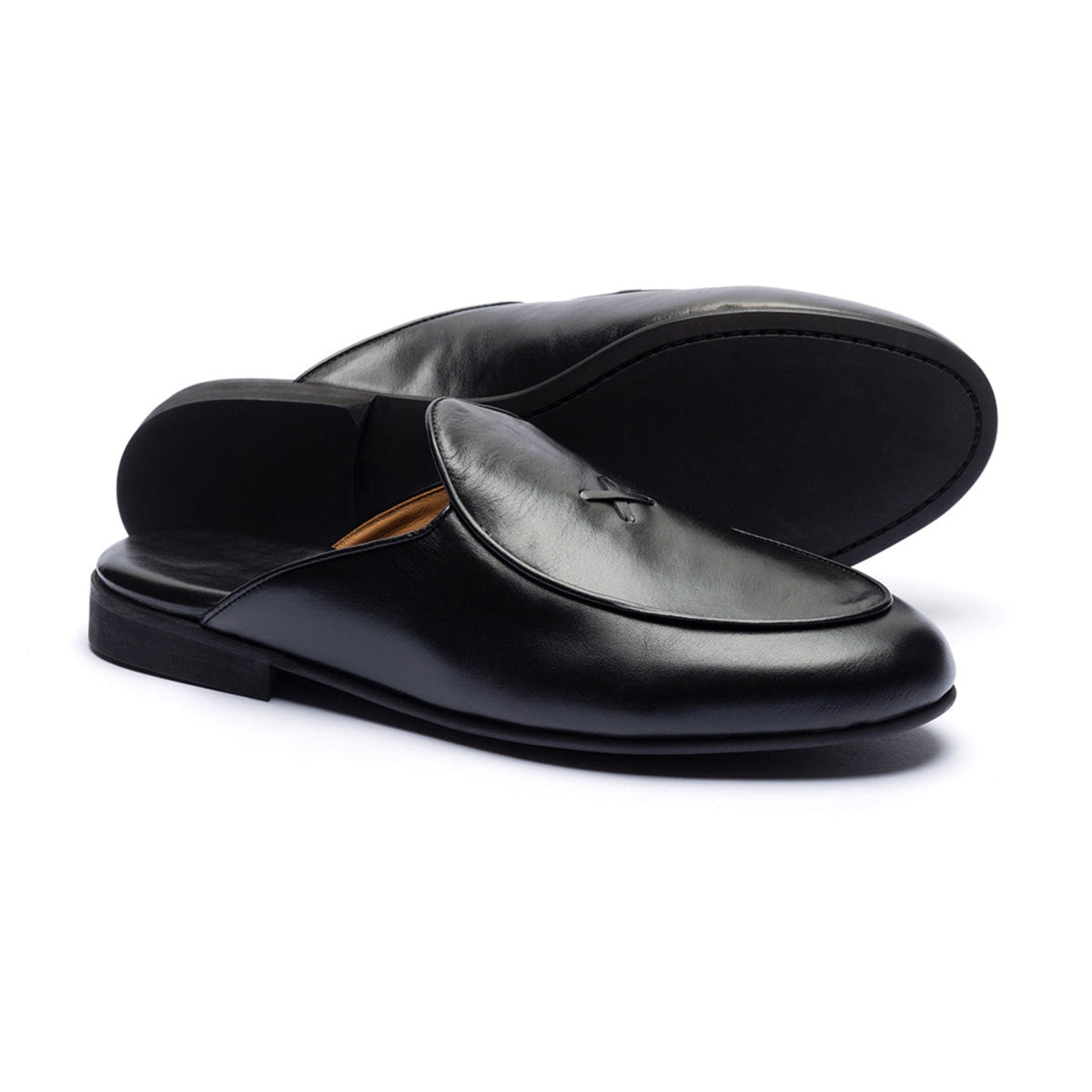 Black Leather Milano Mule