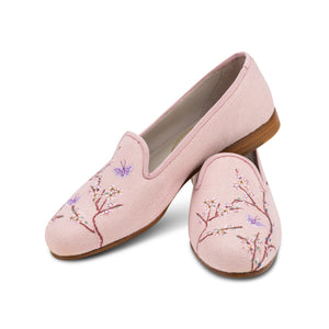 Our Blossoms blush slipper on a white background.