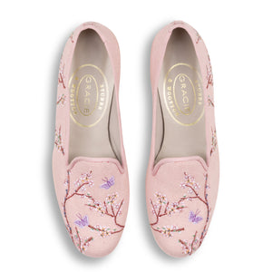 Our Blossoms blush slipper on a white background.