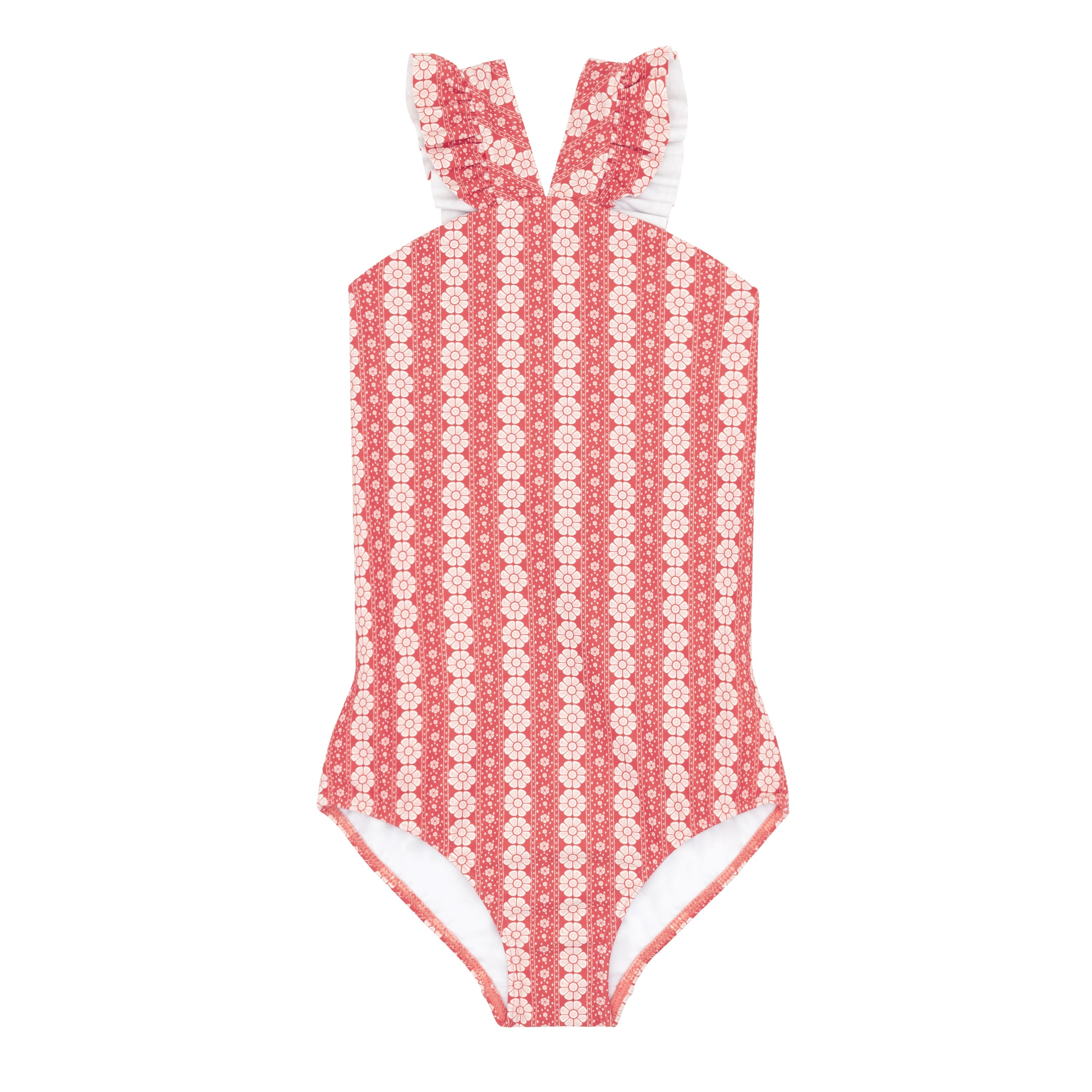 Girls Regatta Red Paisley V-Neck Crossover One Piece