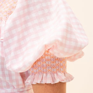 Women’s Gen Dress - Pink Gingham/ Peach