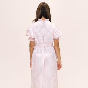 Women’s Gen Dress - Pink Gingham/ Peach