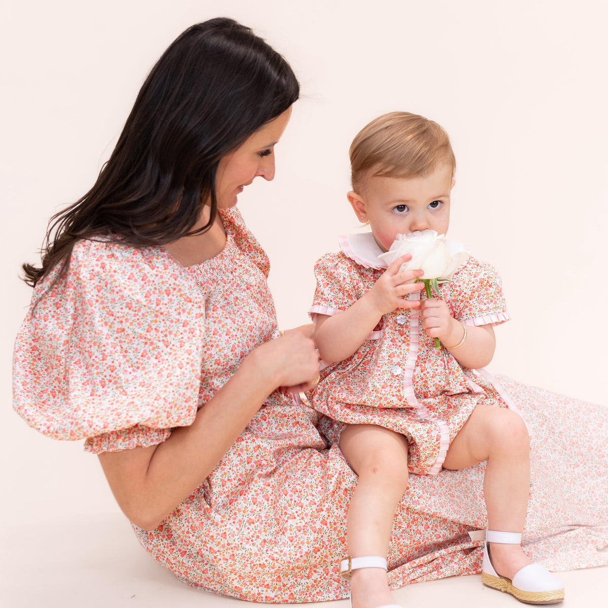 Women’s Bonjour Dress in Peach Floral