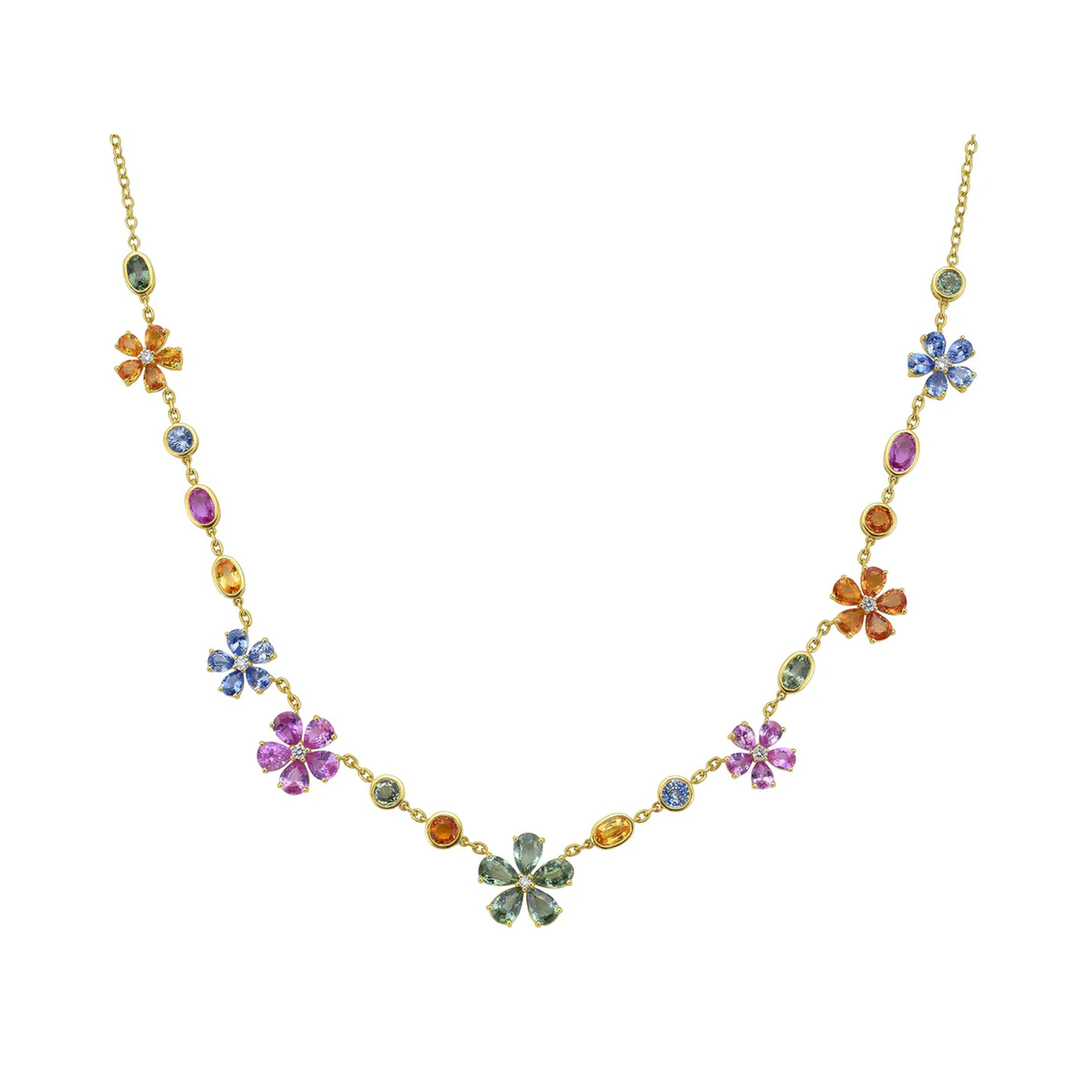 Superbloom Multi-Colored Sapphire Necklace