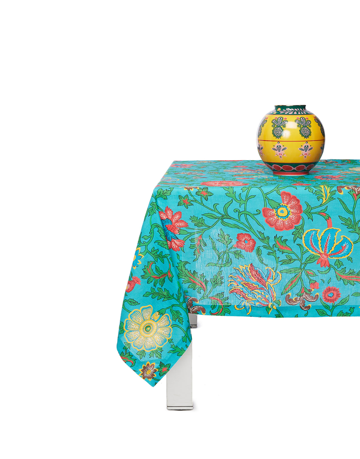 Tablecloth in Dragon Flower Turquoise