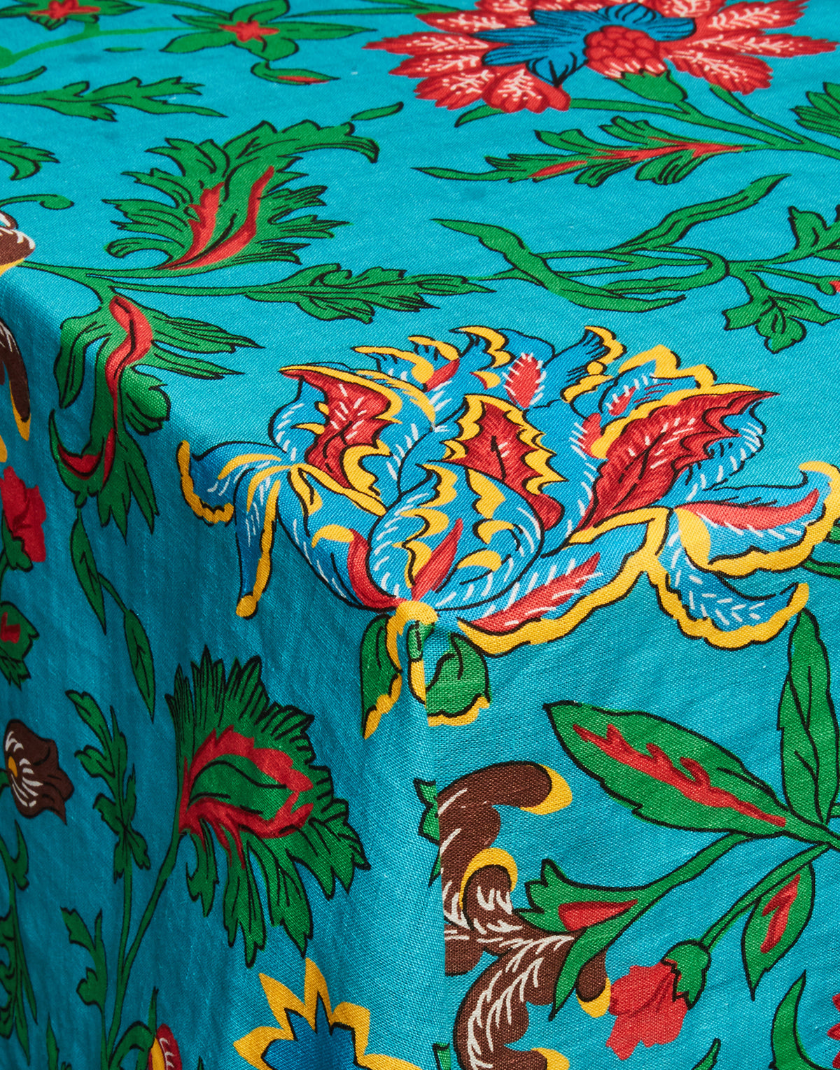 Tablecloth in Dragon Flower Turquoise